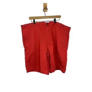 Saddlebred Mens Chinos Shorts Orange Coral Flat Front Pockets Big & Tall 44 EUC